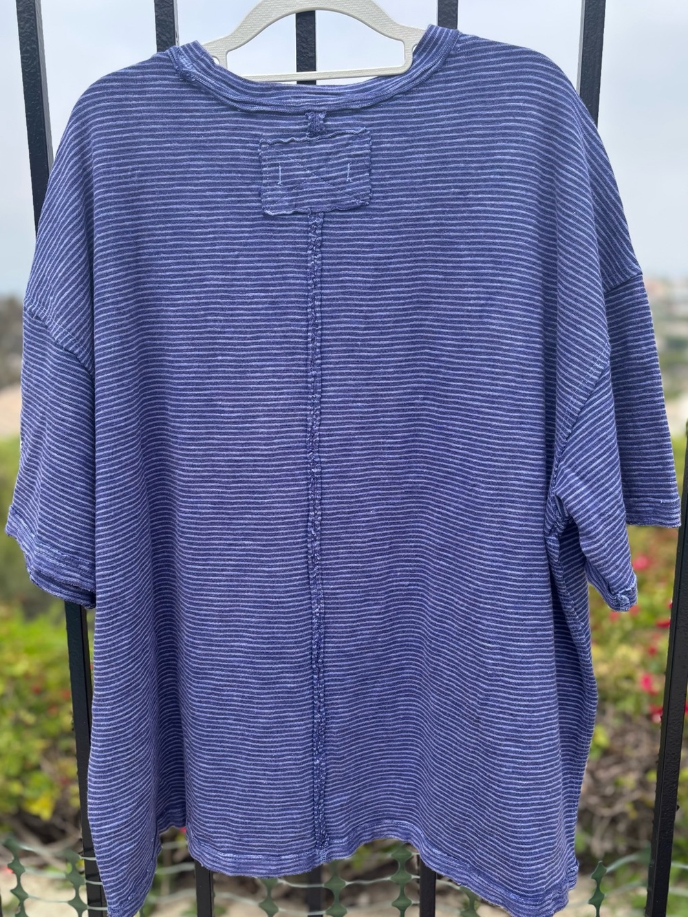 NWT! Free People We The Free Striped Embroidered Ski Camp Oversized Tee~ L - Picture 5 of 7
